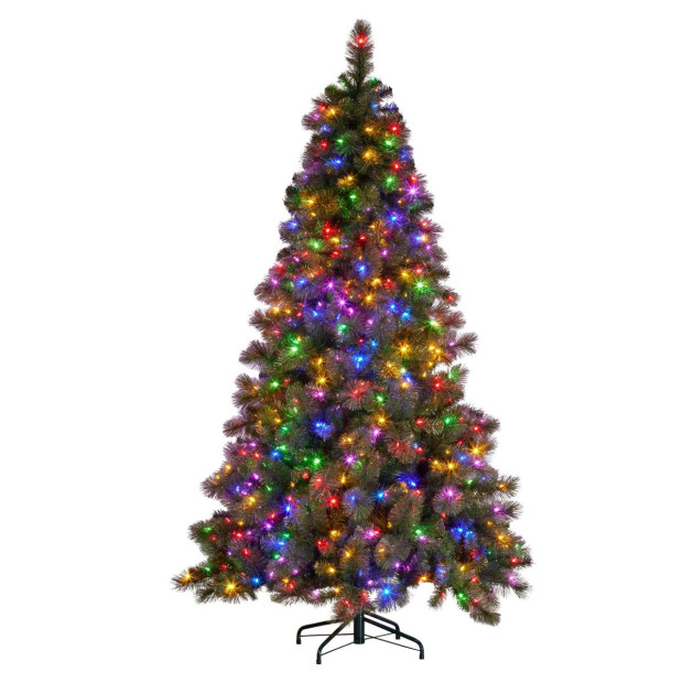 Christabelle 9ft Christmas Tree Glittery Gold Pine Needles 850 LED Multi-Functional Lights Xmas Decor Image 2