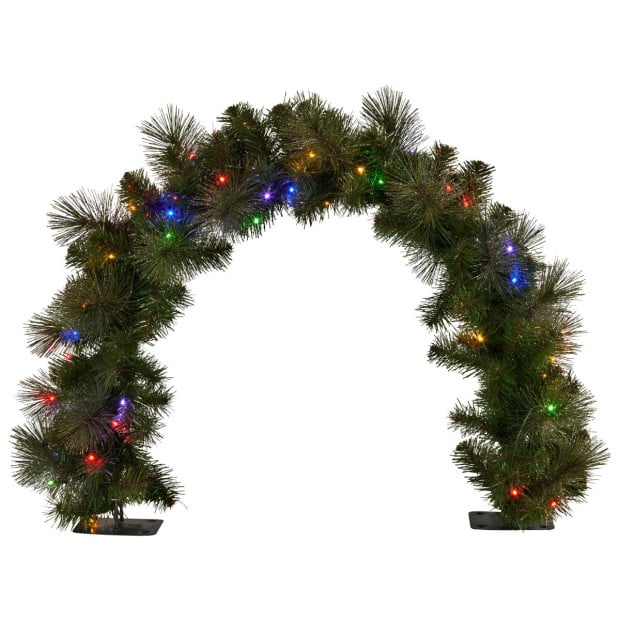 Christabelle 60cm Battery-Operated Tabletop Christmas Archway Glittery Gold Image 2