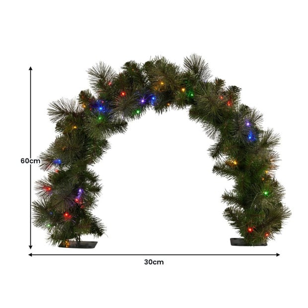 Christabelle 60cm Battery-Operated Tabletop Christmas Archway Glittery Gold Image 3