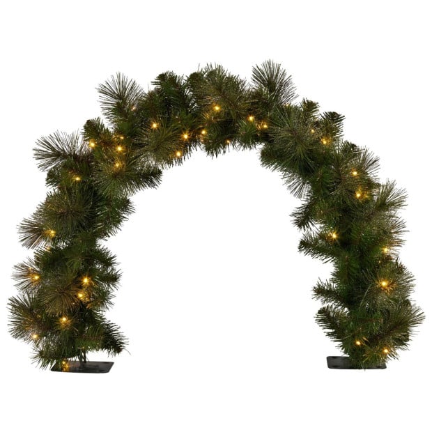 Christabelle 60cm Battery-Operated Tabletop Christmas Archway Glittery Gold Image 4