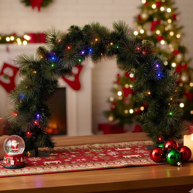 Christabelle 60cm Battery-Operated Tabletop Christmas Archway Glittery Gold Image 7