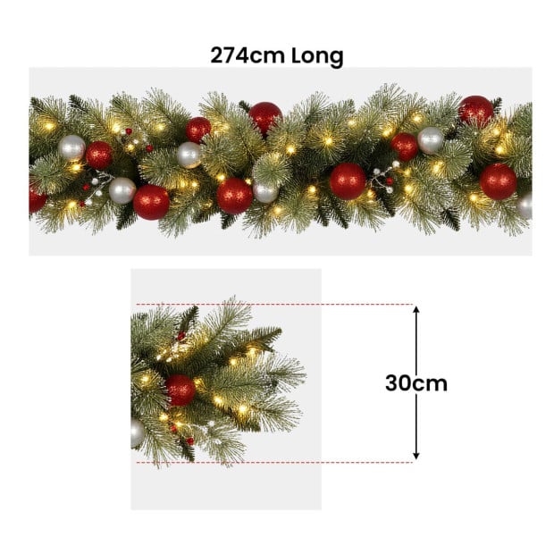 Christabelle 274cm Battery-Operated Christmas Garland Jingle Bells Collection Image 3