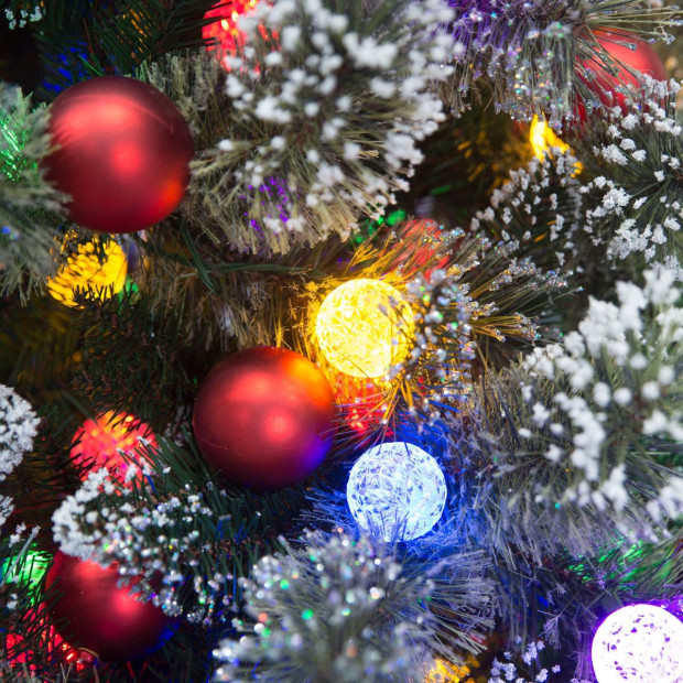 Snowy Bristle 2.3m Multicolour Pre-Lit Christmas Tree Image 6