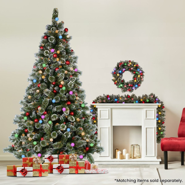 Snowy Bristle 3.6m Multicolour Pre-Lit Christmas Tree Image 11
