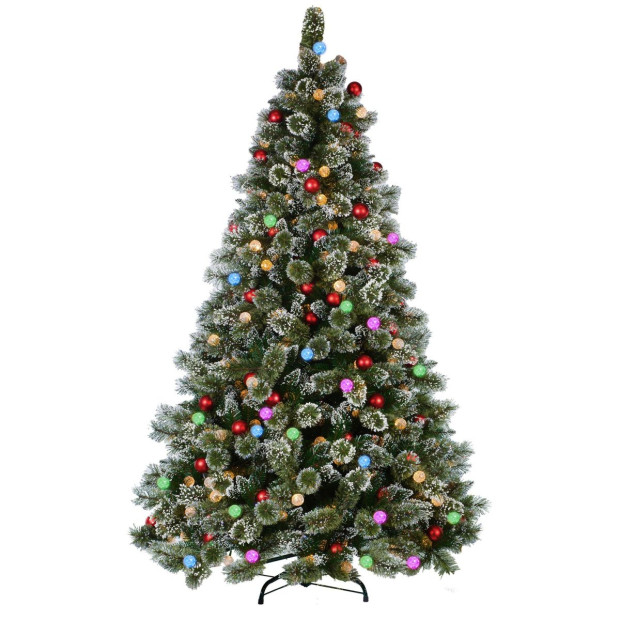 Snowy Bristle 3.6m Multicolour Pre-Lit Christmas Tree Image 2