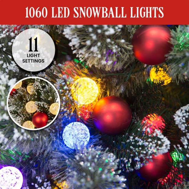 Snowy Bristle 3.6m Multicolour Pre-Lit Christmas Tree Image 8