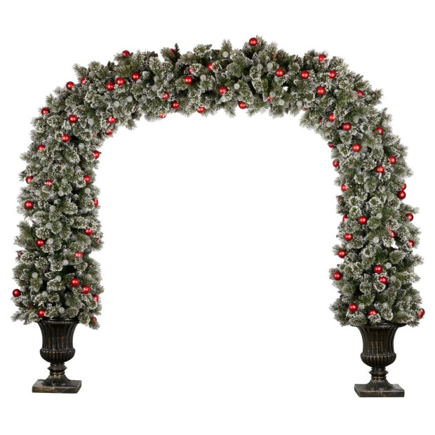 Snowy Bristle Pre-Lit Multicolour Christmas Archway - 2.4m Image 3