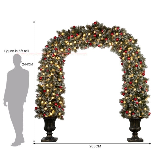 Snowy Bristle Pre-Lit Multicolour Christmas Archway - 2.4m Image 5