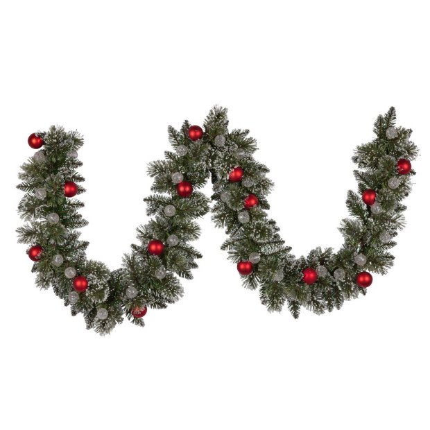 Snowy Bristle Pre-Lit Multicolour Christmas Garland - 274cm Image 4