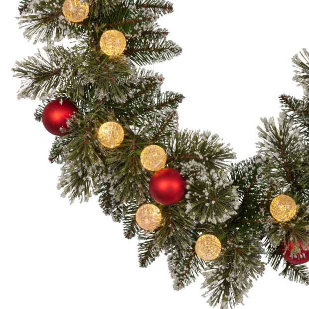 Snowy Bristle Pre-Lit Multicolour Christmas Garland - 274cm Image 7