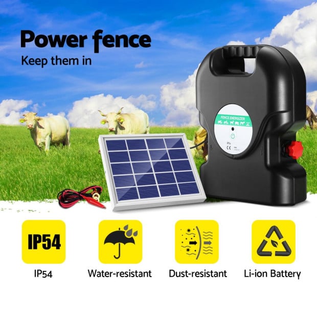 20km Electric Fence Energiser Solar Energizer Charger Farm Animal 1.2J Image 5