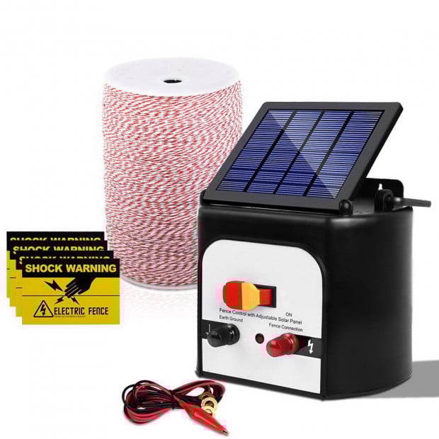 8KM Solar Electric Fencer 0.3J + 2000M Poly Fencing Wire Tape