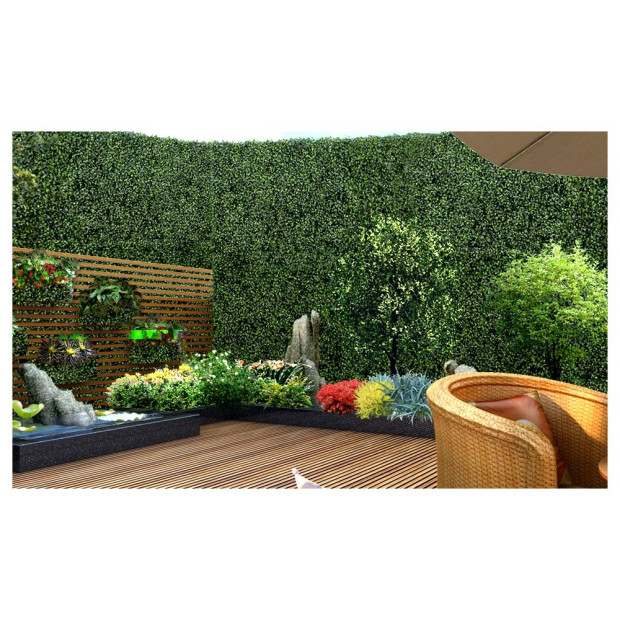 10x Artificial Boxwood Hedge Fake Vertical Garden Green Wall Mat Fence