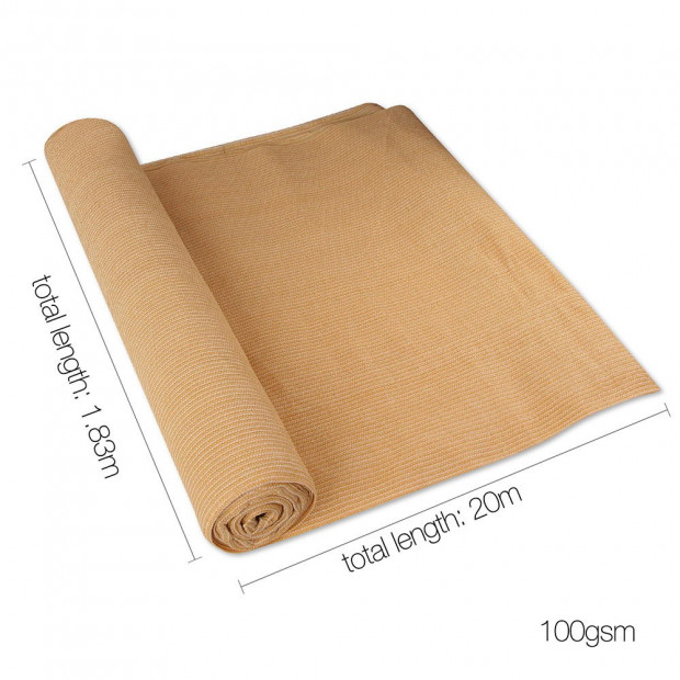 50% Shade Cloth Roll 1.83 x 20m - Beige Image 2