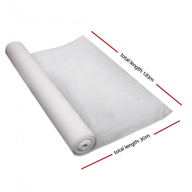 1.83x30m 50% UV Shade Cloth Sail Garden Mesh Roll Outdoor White Image 1