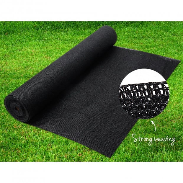 70% UV Sun Shade Cloth Sail Roll Mesh Garden Outdoor 1.83x50m Black Image 6