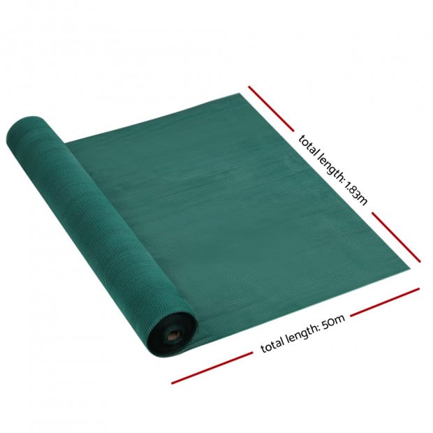 1.83x50m 30% UV Shade Cloth Shadecloth Sail Mesh Roll Outdoor Green Image 2