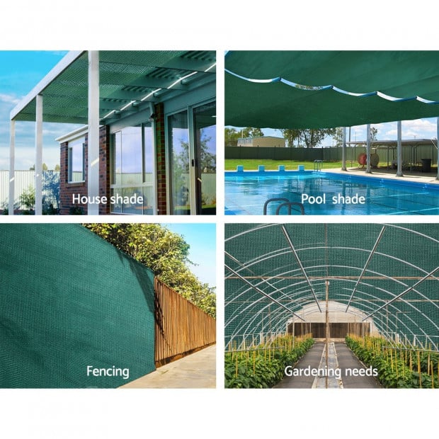 1.83x50m 30% UV Shade Cloth Shadecloth Sail Mesh Roll Outdoor Green Image 4