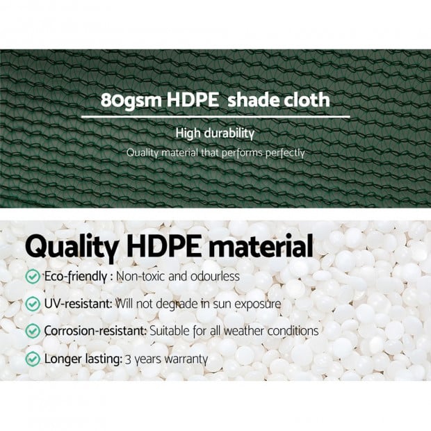 1.83x50m 30% UV Shade Cloth Shadecloth Sail Mesh Roll Outdoor Green Image 5