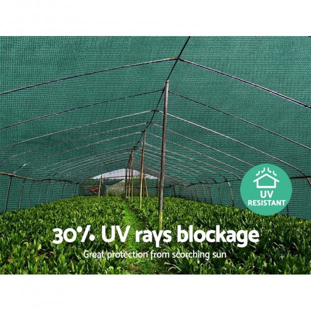 1.83x50m 30% UV Shade Cloth Shadecloth Sail Mesh Roll Outdoor Green Image 6