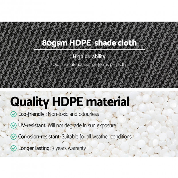 3.66x10m 30% UV Shade Cloth Sail Garden Mesh Roll Outdoor White Image 4