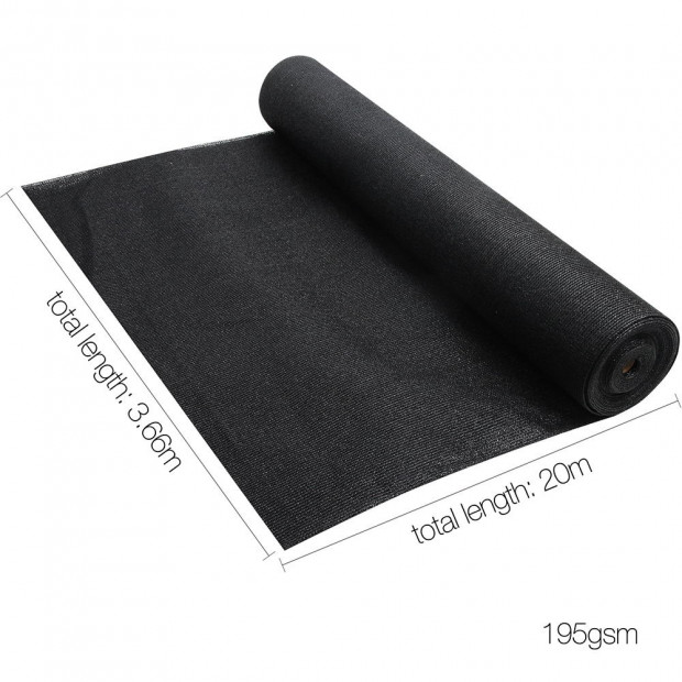 90 Shade Cloth Roll 3.66 x 20m Black