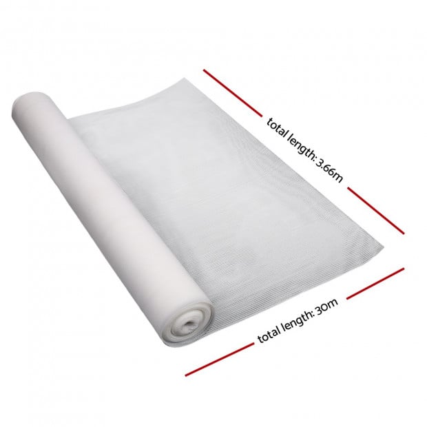 3.66x30m 30% UV Shade Cloth Sail Garden Mesh Roll Outdoor White Image 2