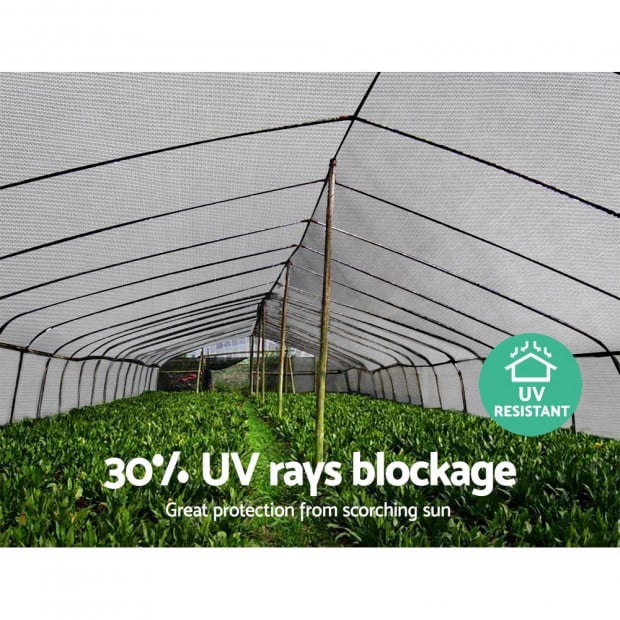 3.66x30m 30% UV Shade Cloth Sail Garden Mesh Roll Outdoor White Image 6