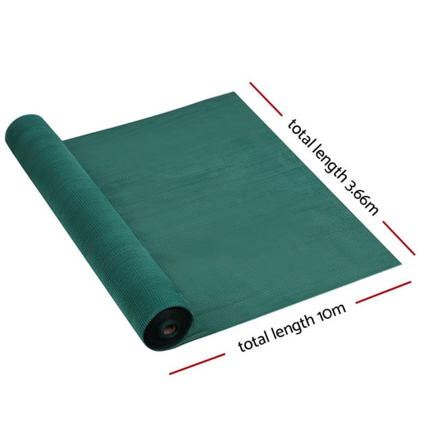 50% UV Sun Shade Cloth Sail Garden Mesh Roll Outdoor 3.66x10m Green Image 2