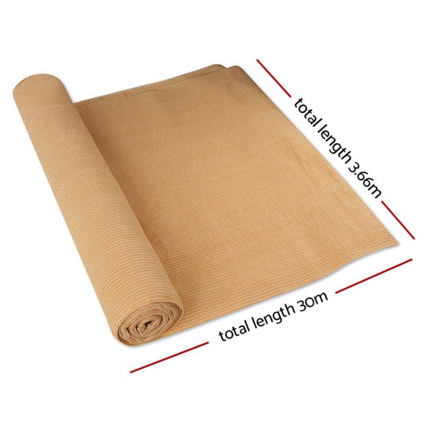 30m x 3.66 Shade Cloth Shadecloth Sail Sun Roll Mesh Outdoor 90% UV Image 2