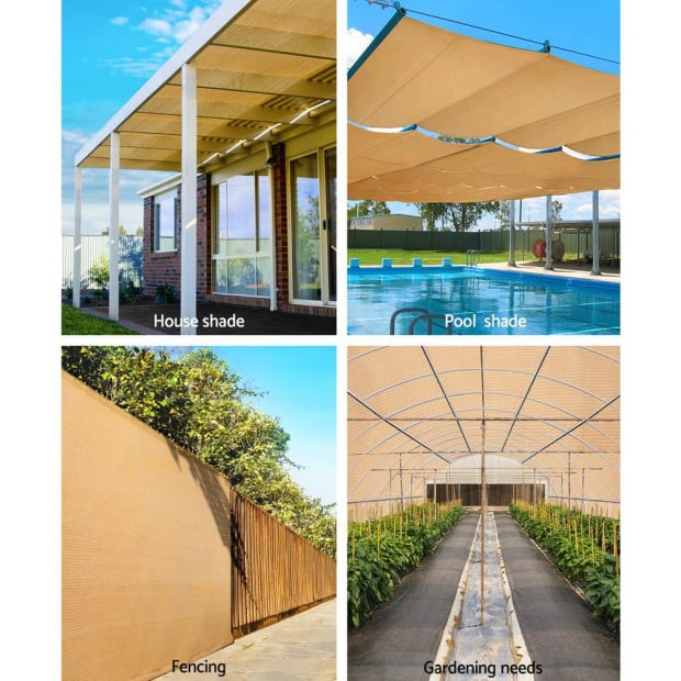 30m x 3.66 Shade Cloth Shadecloth Sail Sun Roll Mesh Outdoor 90% UV Image 4
