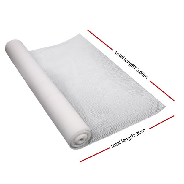 Shade Cloth 90% UV Sun Sail Garden Mesh Roll 3.66x30m White Image 2