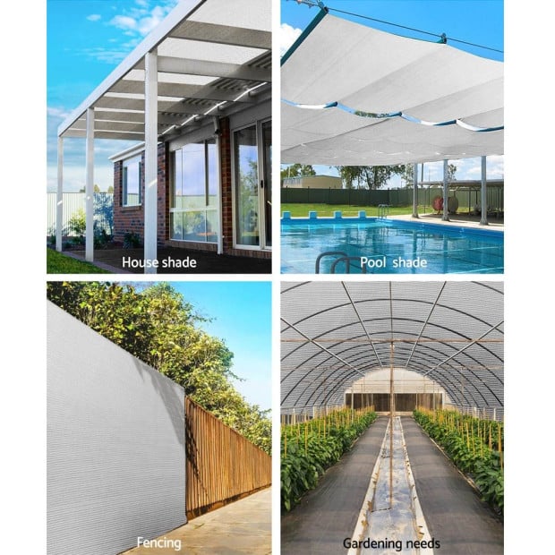 Shade Cloth 90% UV Sun Sail Garden Mesh Roll 3.66x30m White Image 4