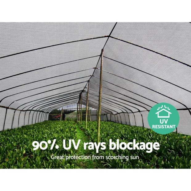 Shade Cloth 90% UV Sun Sail Garden Mesh Roll 3.66x30m White Image 6