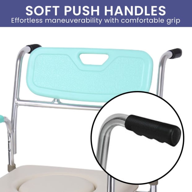 Orthonica Commode Chair With Castors Image 5