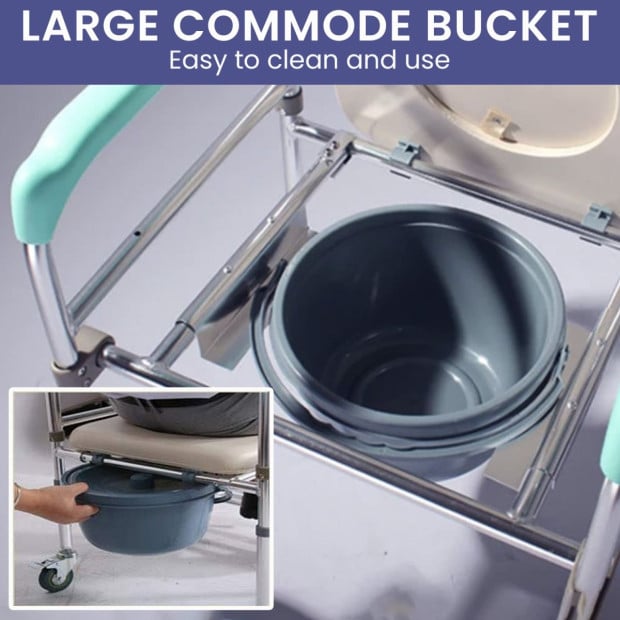 Orthonica Commode Chair With Castors Image 8