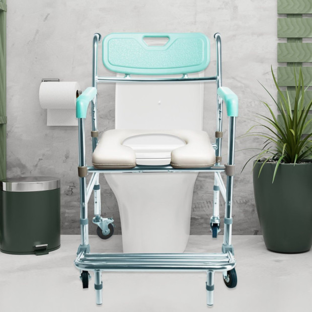 Orthonica Commode Chair With Castors Image 10