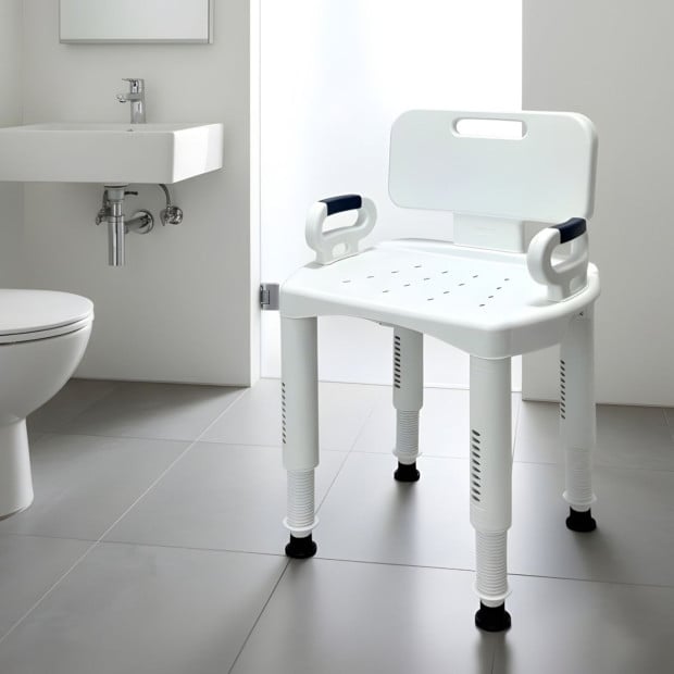 Orthonica Premium Adjustable Shower Chair with Armrests 158kg Capacity Image 8