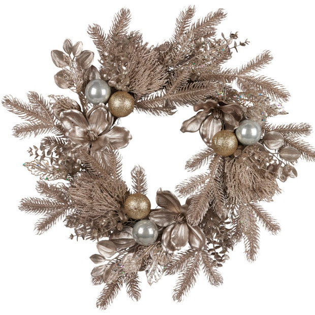 Champagne Glitter Christmas Wreath - 61cm Image 2