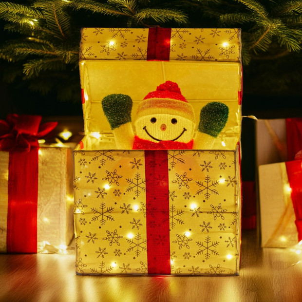 Christabelle Animated Snowman in a Gift Box LED Christmas Tree Decoration Ornament Lights Xmas Image 7
