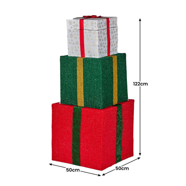 Christabelle 122cm Animated Present Stack Santa LED Lights Christmas Tree Decoration Ornament Xmas Decor Image 3