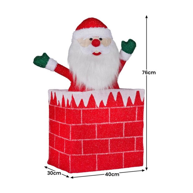 Christabelle 76cm Santa in Chimney Christmas Tree Warm White LED Lights Animated Decoration Ornament Image 3