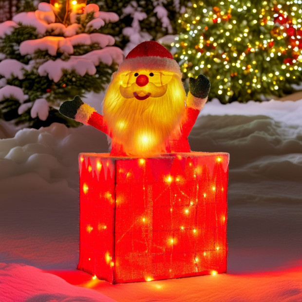 Christabelle 76cm Santa in Chimney Christmas Tree Warm White LED Lights Animated Decoration Ornament Image 7