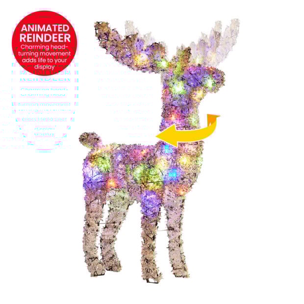 Christabelle 112cm Animated Reindeer Christmas Multi-Colour LED Lights Xmas Decor Image 4