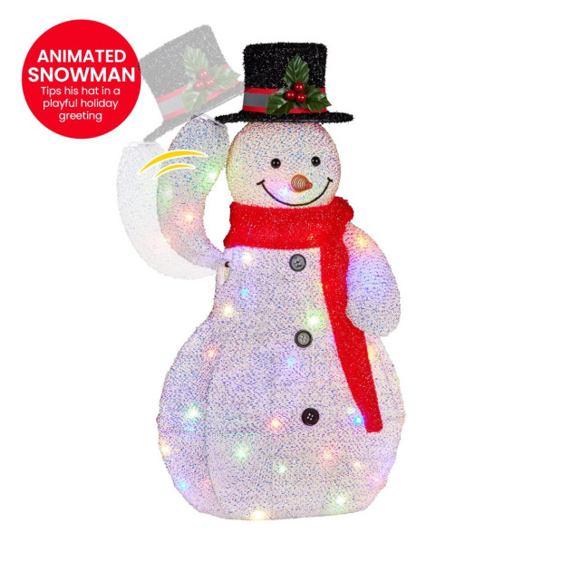 Christabelle 51cm Animated Snowman Christmas Display Multi-Colour LED Lights Xmas Decoration Image 4