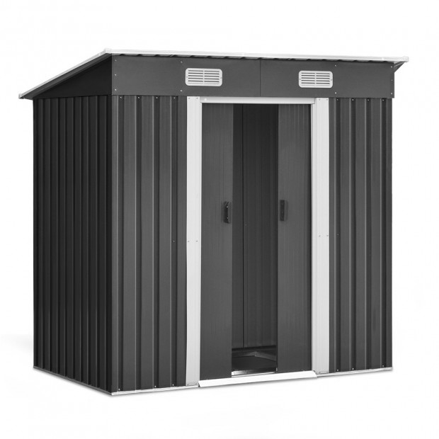 Outdoor Garden Tool Shed Steel 1.94 x 1.21m - Grey