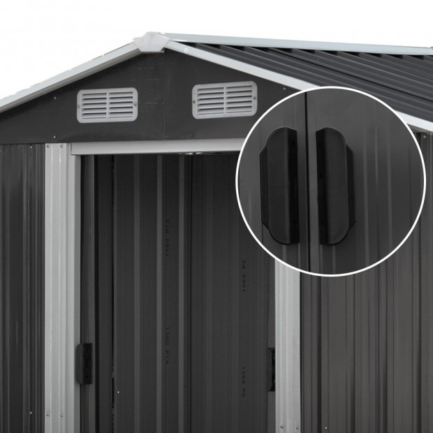 Giantz 2.57 x 3.12m Garden Shed with Roof - Grey Image 5