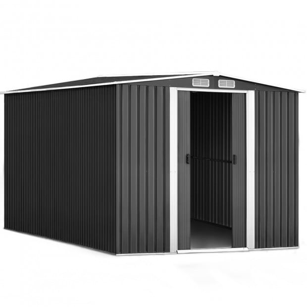 Garden Shed Workshop Shelter Metal with Roof 2.6x3.1x2M