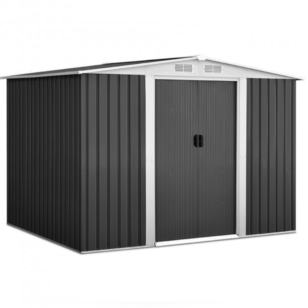 Giantz 2.05 x 2.57m Steel Base Garden Shed - Grey