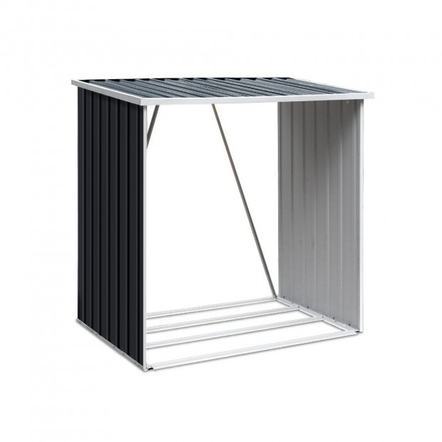 Log Firewood Storage Shed Galvanised Steel Outdoor 163x83x154CM